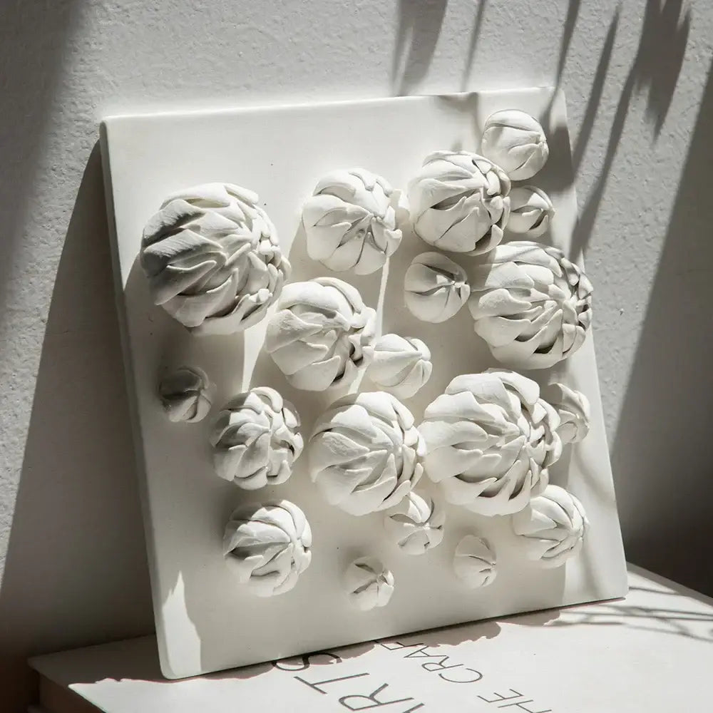White Bud Ceramic Wall Art