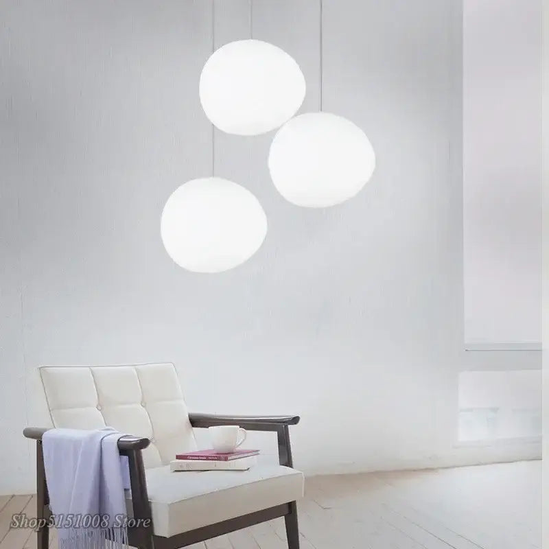 Cascading White Glass Pendant Light 47cm