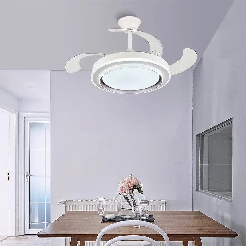 White Curved Blade Ceiling Fan