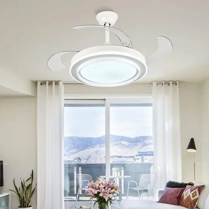 White Curved Blade Ceiling Fan