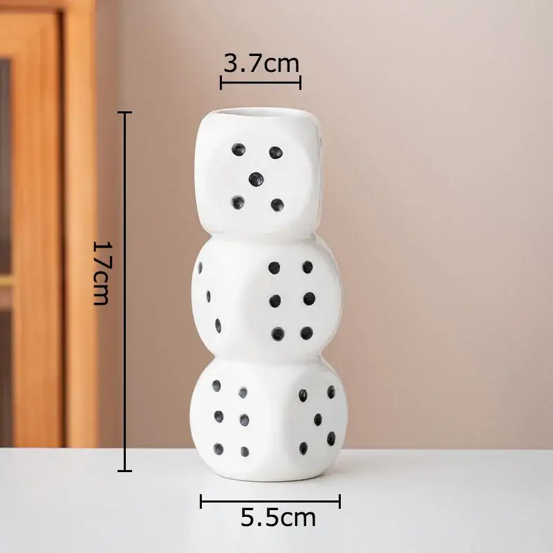 White Ceramic Dice Vase