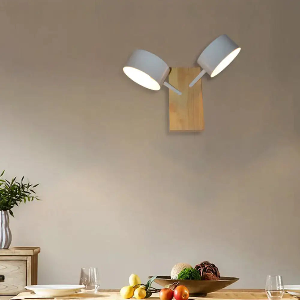 White Ceramic Drum Sconce