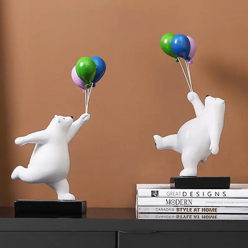 White Ceramic Bear Figurines