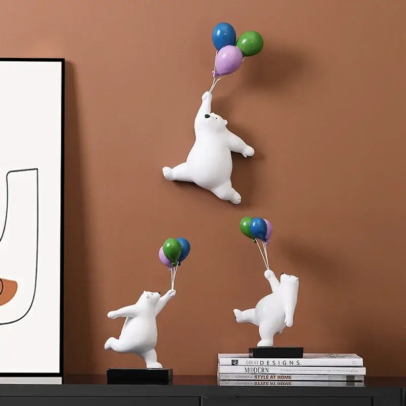 White Ceramic Bear Figurines