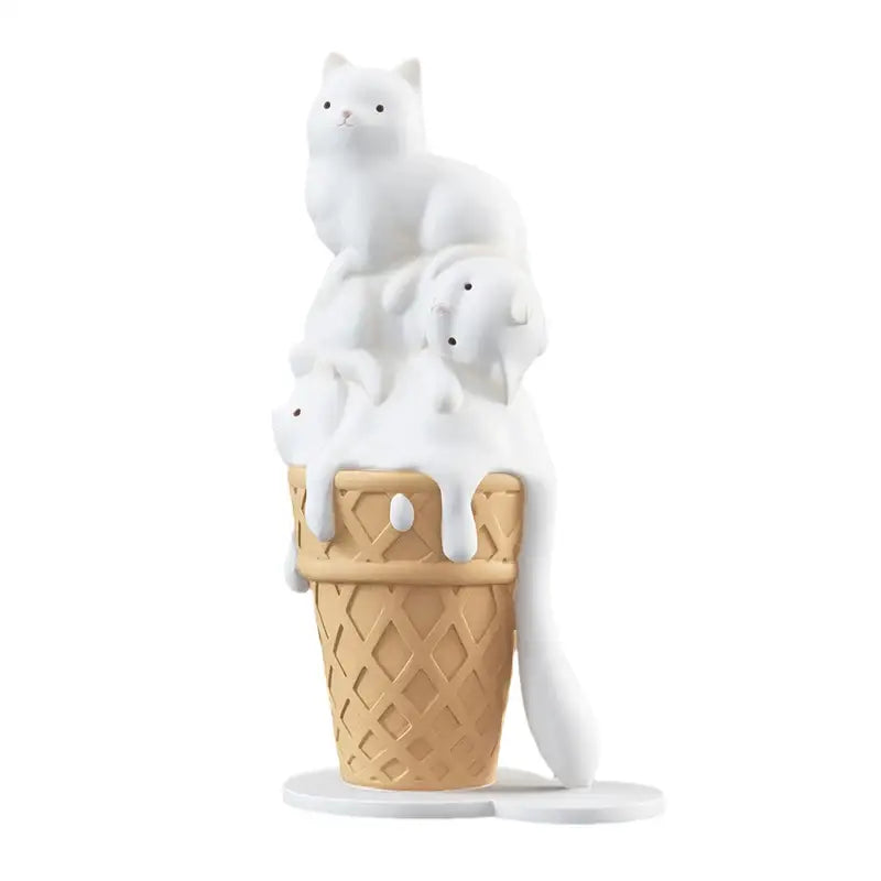 White Ceramic Cat Sculpture
