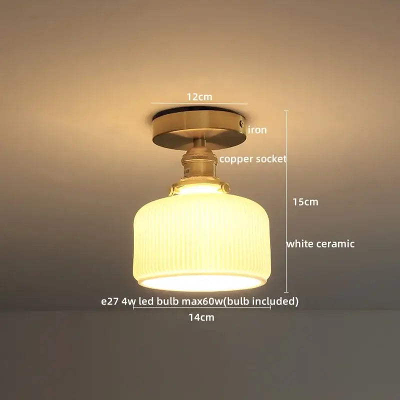 White Ceramic LED Ceiling Light