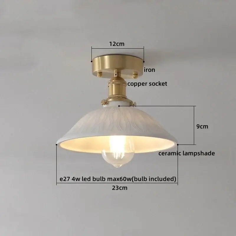 White Ceramic LED Ceiling Light