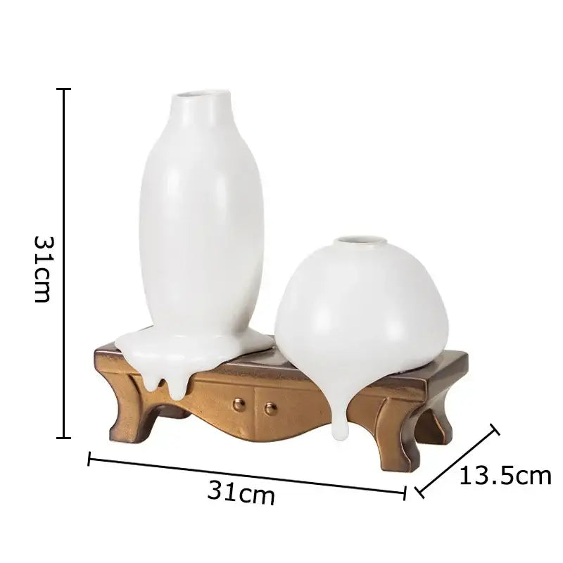 White Ceramic Liquid Vase