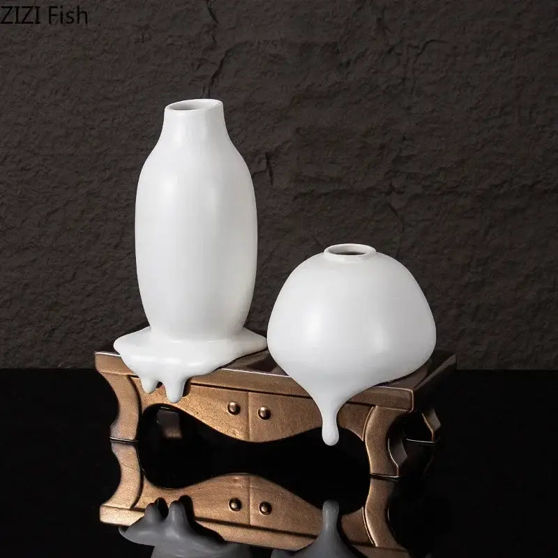 White Ceramic Liquid Vase