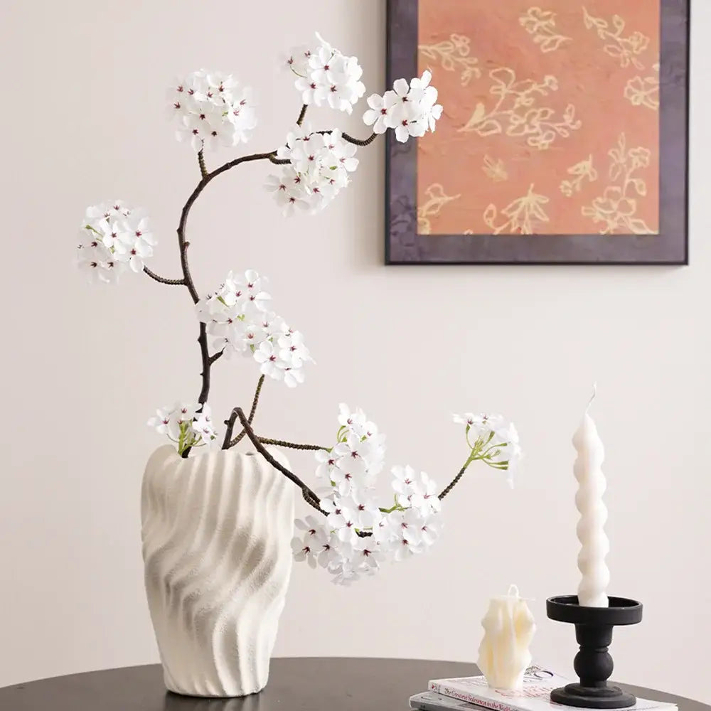 White Wavy Ceramic Vase