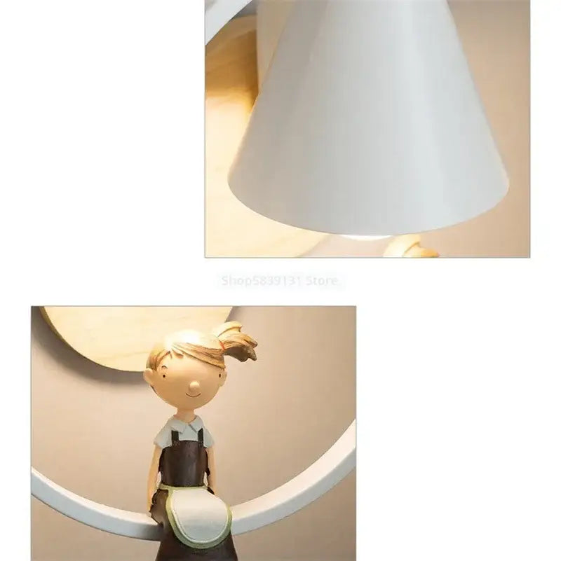 White Child Figurine Lamp
