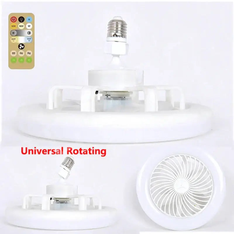 White Modern Ceiling Fan with Integrated Light