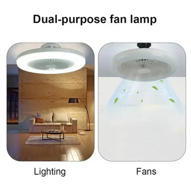 White Modern Ceiling Fan with Integrated Light