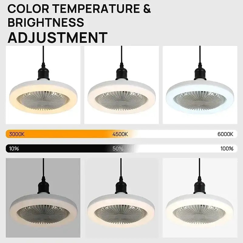 White Modern Ceiling Fan Quiet Remote Control
