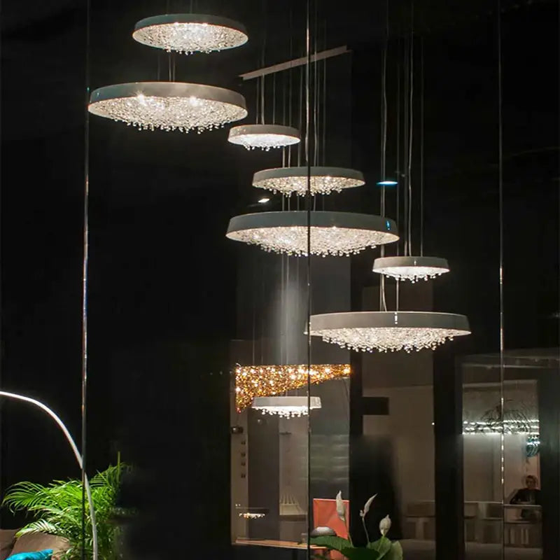White Crystal Pendant Light