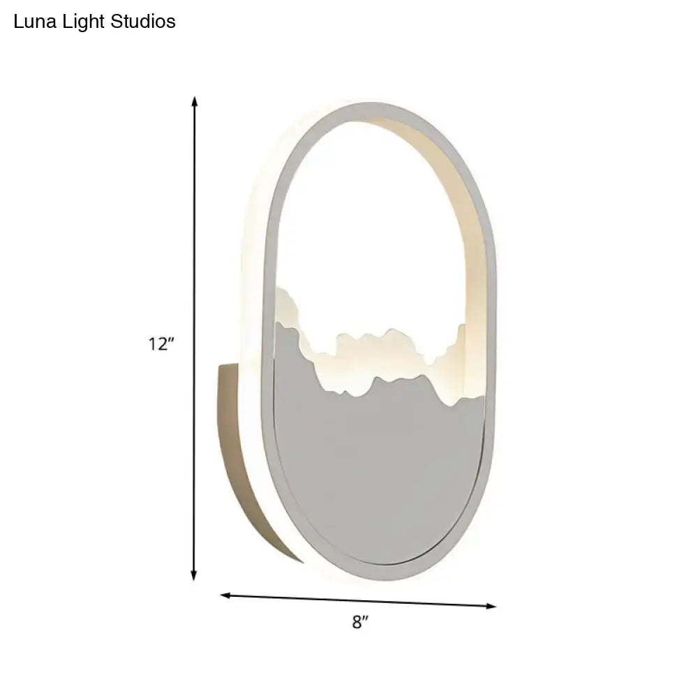 White Oval Wall Sconce