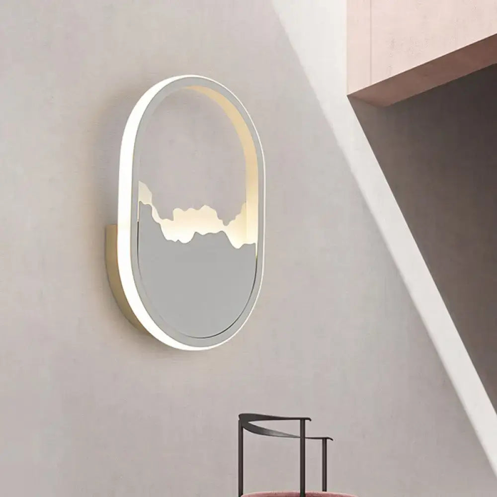 White Oval Wall Sconce