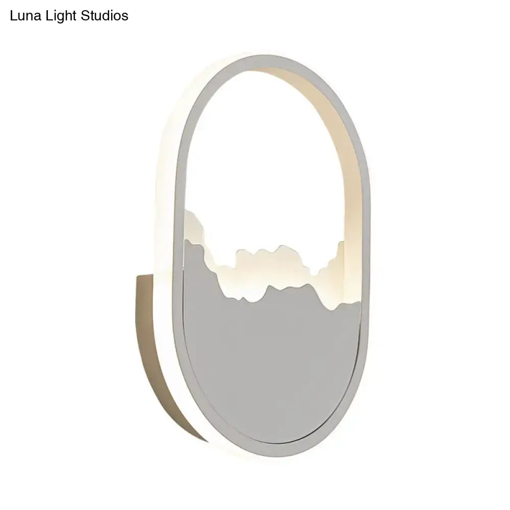 White Oval Wall Sconce