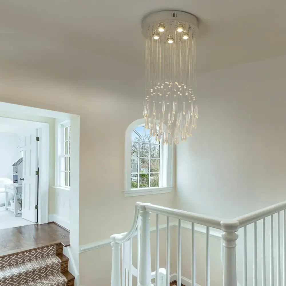 White Crystal Pendant Chandelier