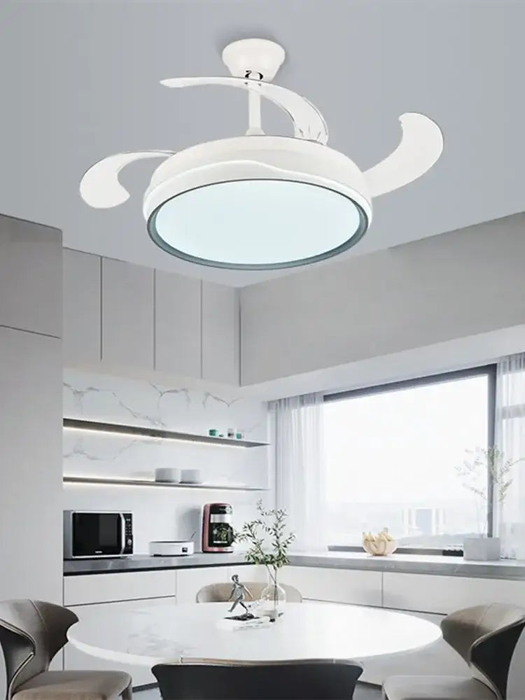 White Curved Blade Fan Light