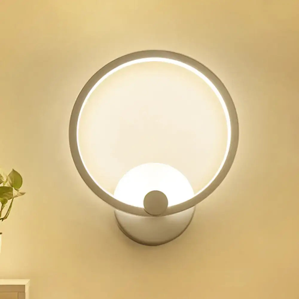 White Curved LED Sconce