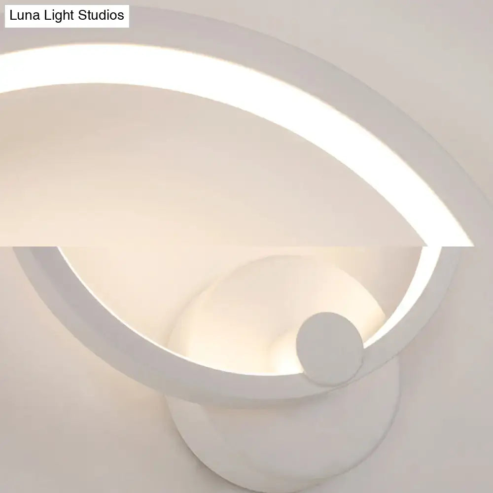 White Curved LED Sconce