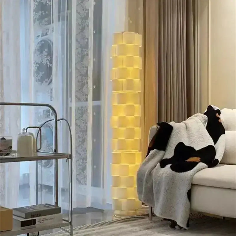 White Cylindrical Floor Lamp
