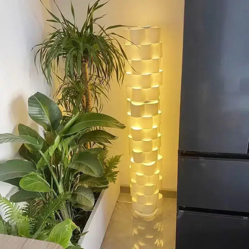 White Cylindrical Floor Lamp