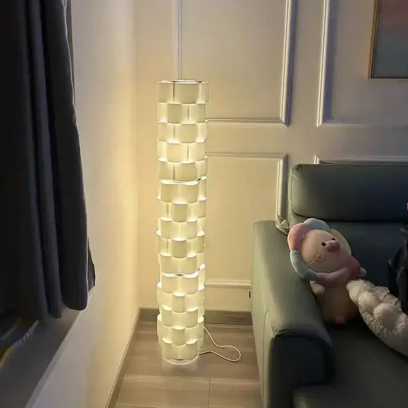 White Cylindrical Floor Lamp