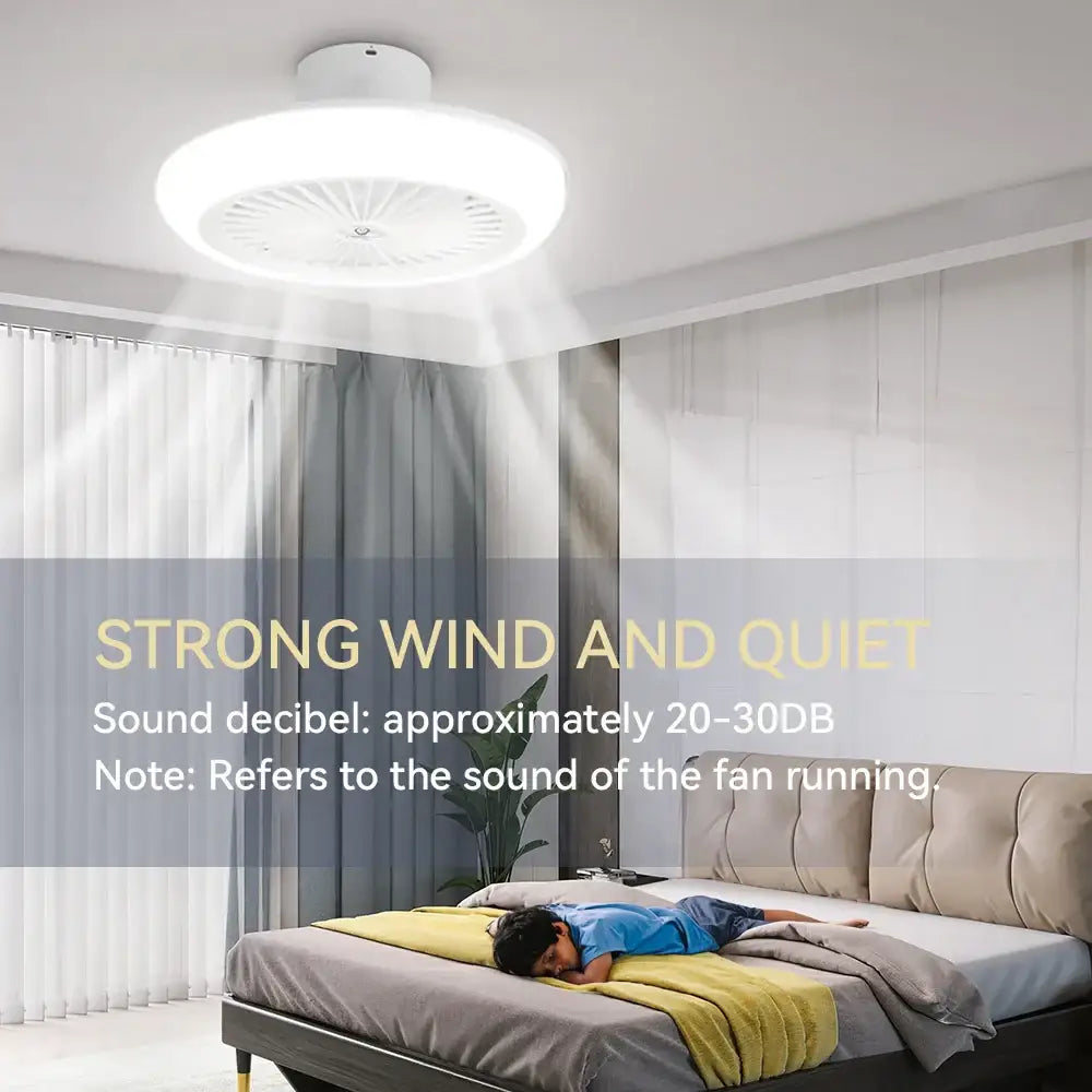 White Ceiling Fan Light Silent Motor 72W