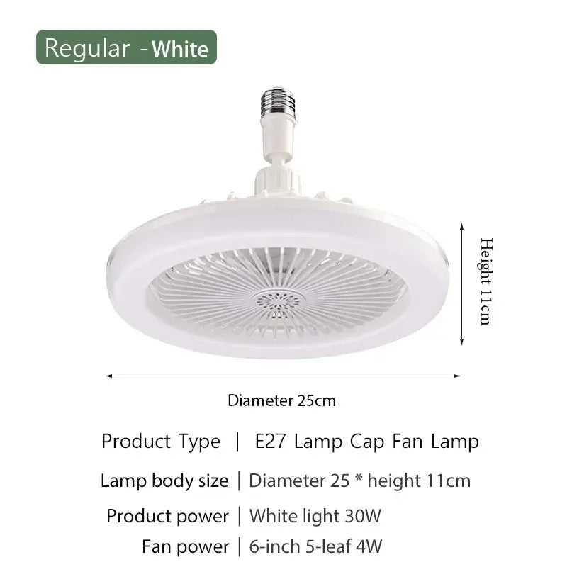 White Ceiling Fan Light Silent Motor 72W