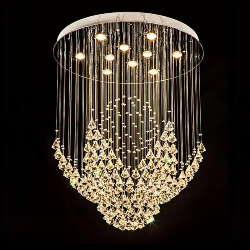 White Diamond Crystal Steel Modern Chandelier
