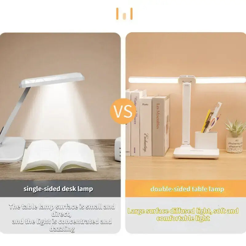 White Dual Arm Desk Lamp