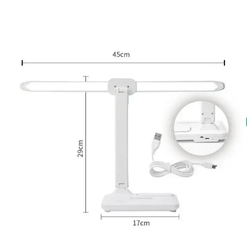 White Dual Arm Desk Lamp