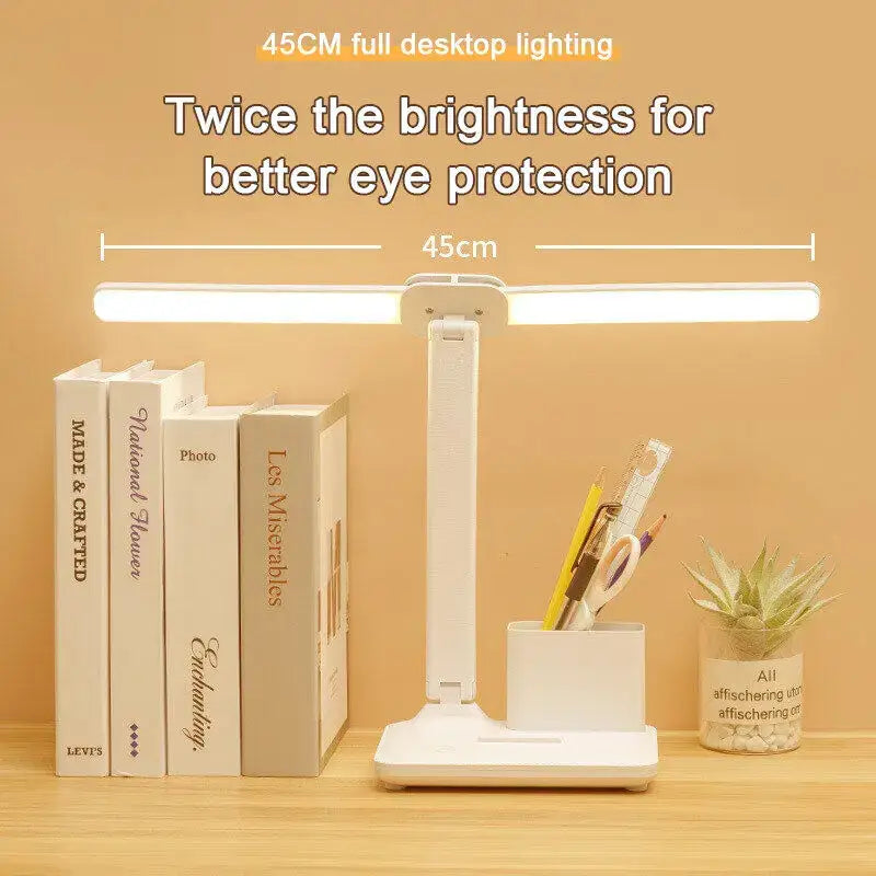 White Dual Arm Desk Lamp