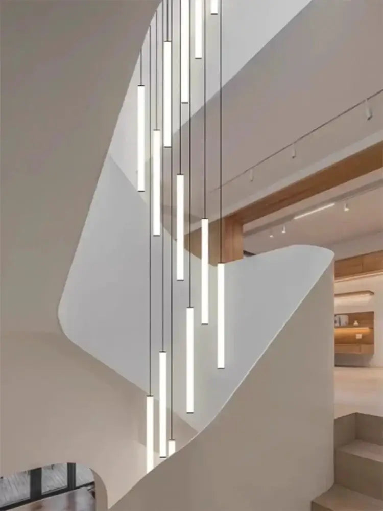 White Duplex Loft Chandelier