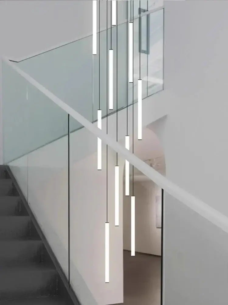White Duplex Loft Chandelier