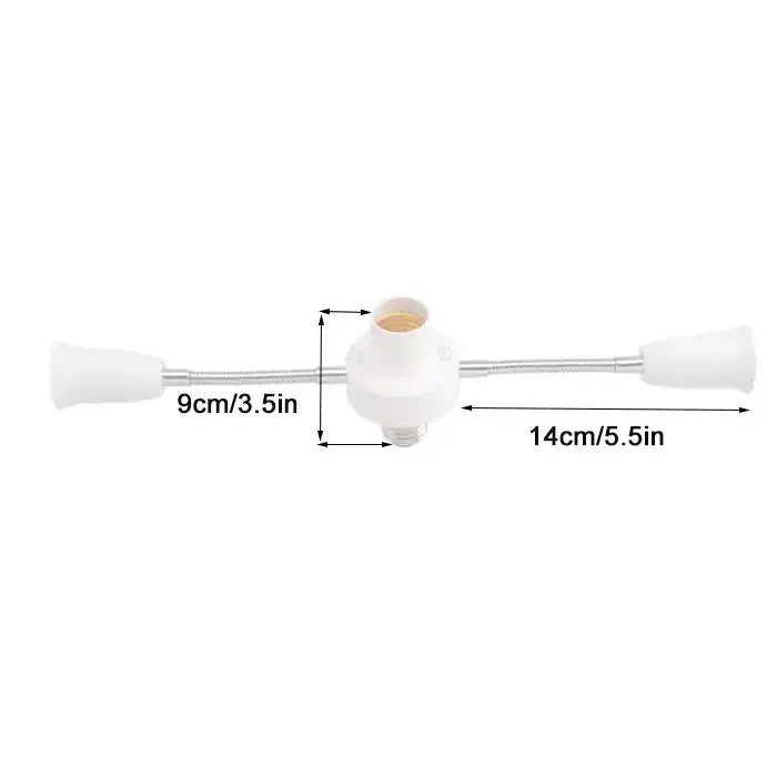 White E27 Socket Splitter