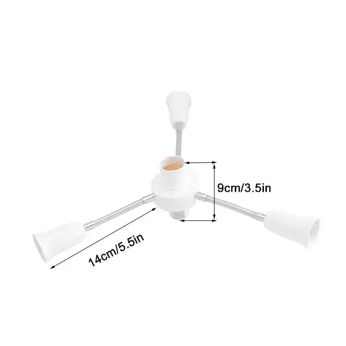 White E27 Socket Splitter
