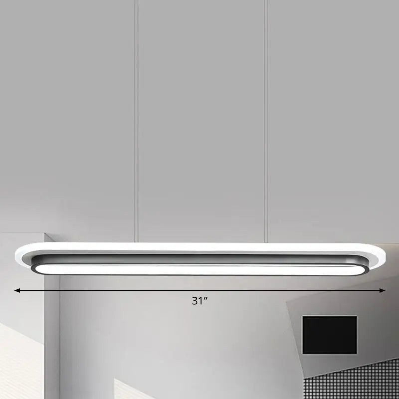 White Elliptical Island Lamp