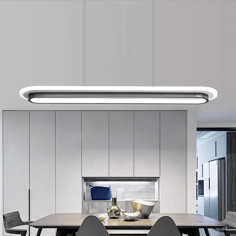 White Elliptical Island Lamp