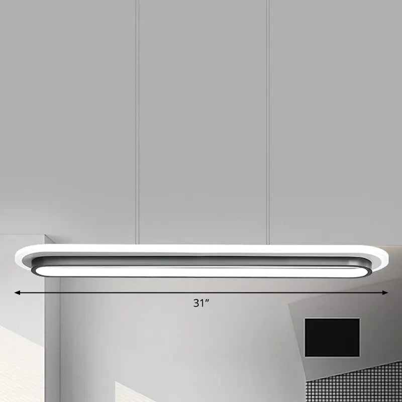 White Elliptical Island Lamp