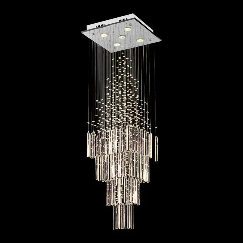 White Geometric Crystal Chandelier