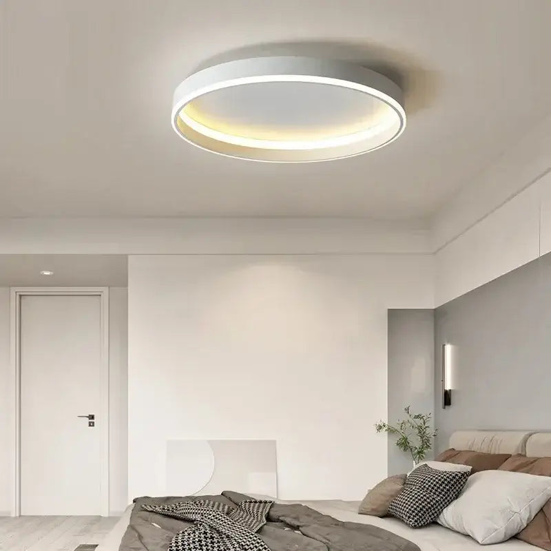 White Geometric LED Tricolor Living Room Chandelier
