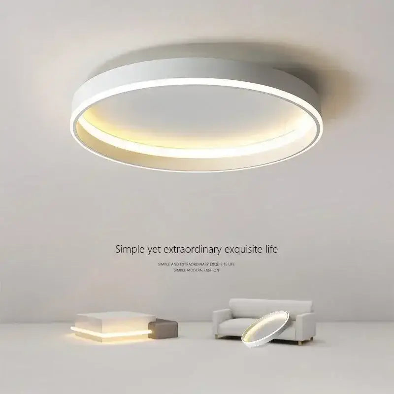 White Geometric LED Tricolor Living Room Chandelier