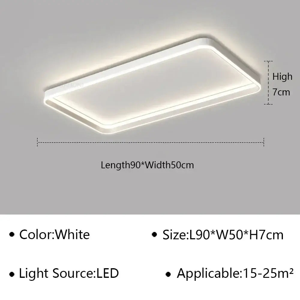 White Geometric LED Tricolor Living Room Chandelier