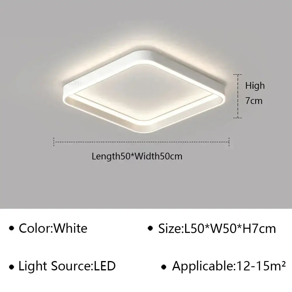 White Geometric LED Tricolor Living Room Chandelier