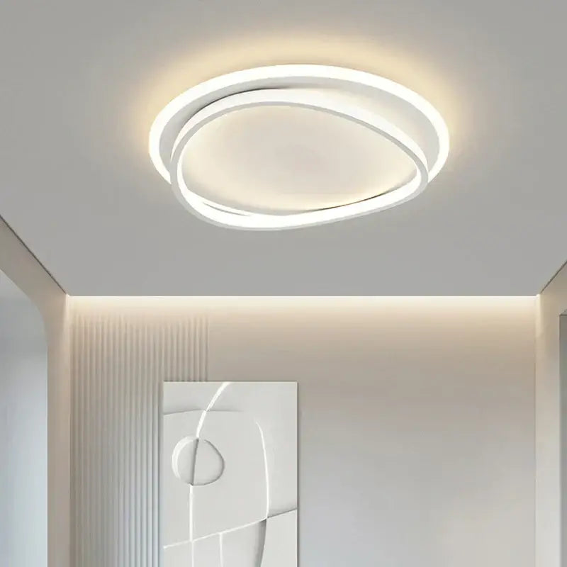 White Geometric Ceiling Light Remote-Control