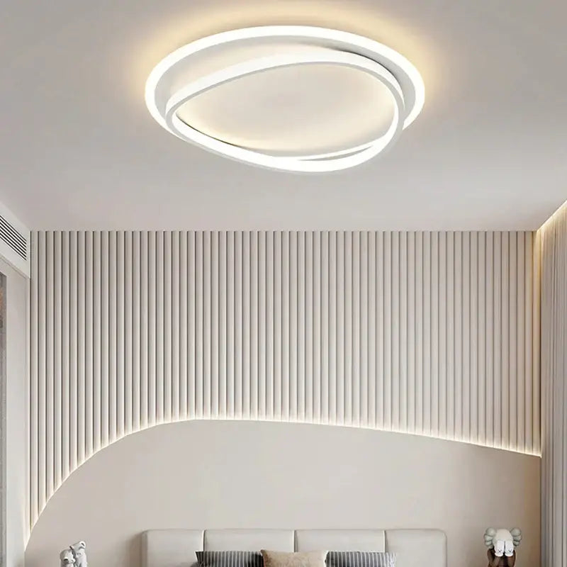 White Geometric Ceiling Light Remote-Control