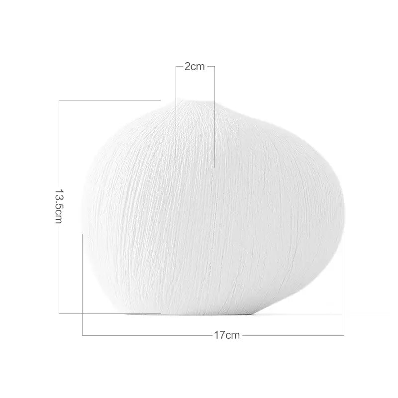 White Geometric Ceramic Vase